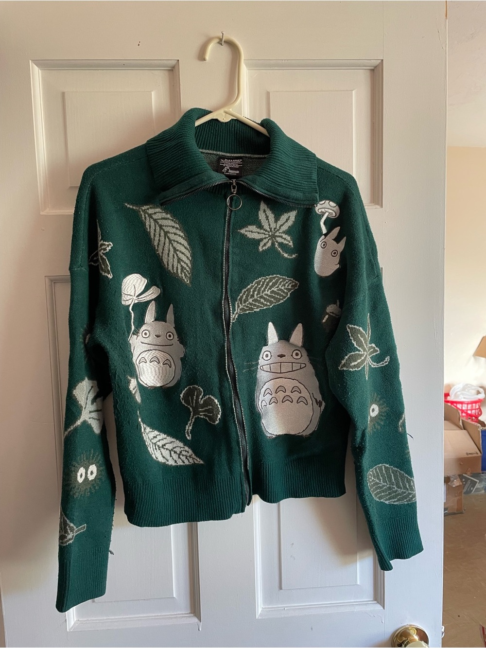 Green Totoro Zip-Up Cardigan